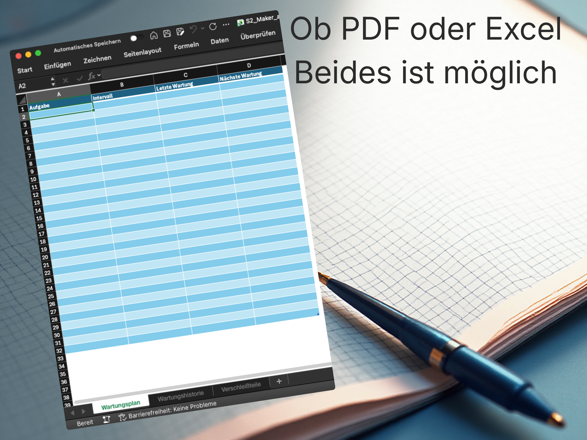 Screenshot 3D Wartungsplan